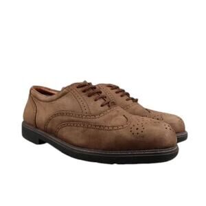 Claybrooke Shoes Mens 10.5 Oxford Wingtip Formal Classic Leather Montana Brown